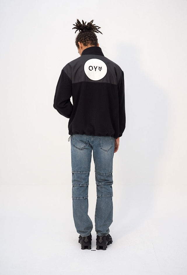 オーワイ(OY) LOGO FLEECE JUMPER - BLACK