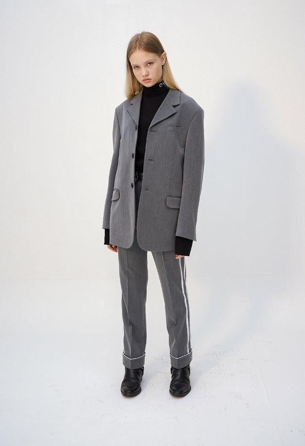 オーワイ(OY) TRIPLE LOGO BLAZER - GREY