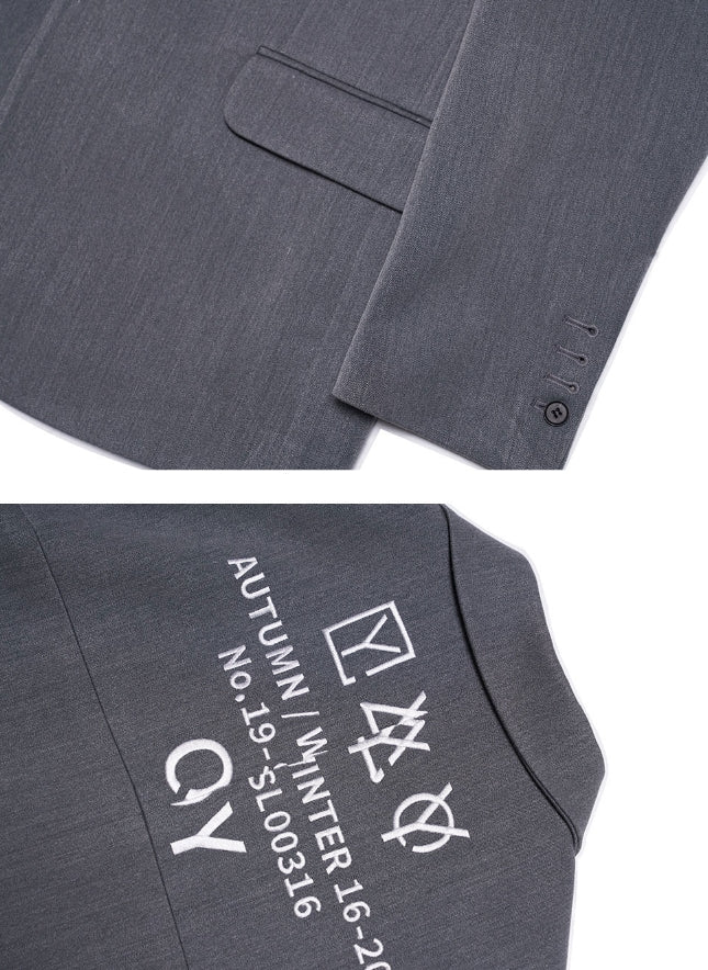 オーワイ(OY) TRIPLE LOGO BLAZER - GREY