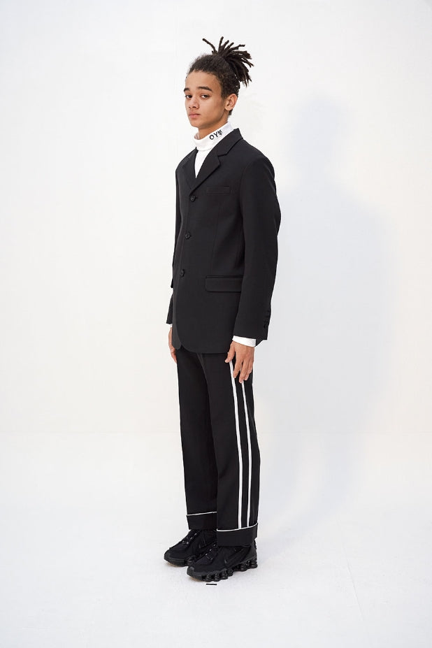 オーワイ(OY) TRIPLE LOGO BLAZER - BLACK