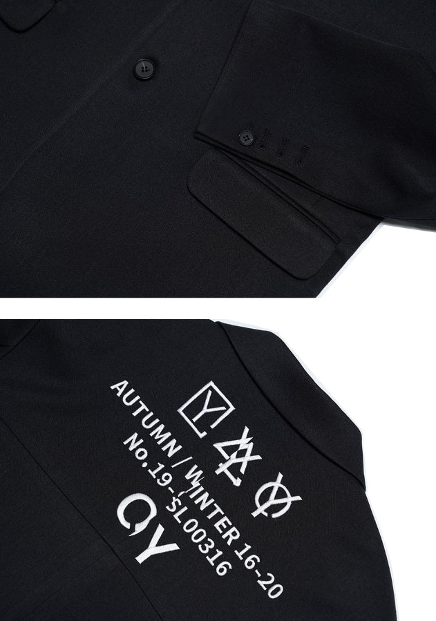 オーワイ(OY) TRIPLE LOGO BLAZER - BLACK
