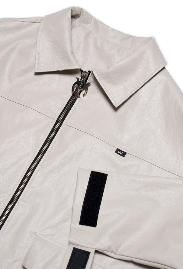 オーワイ(OY) LEATHER JACKET - BEIGE