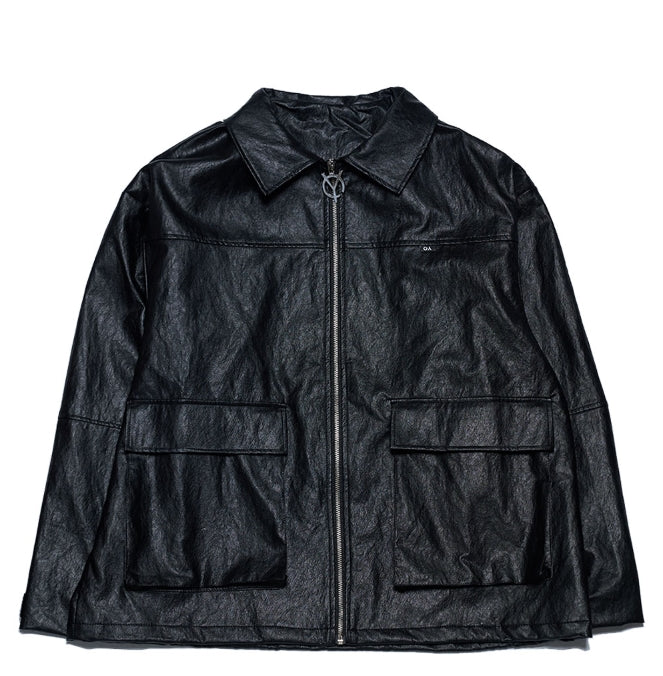 オーワイ(OY) LEATHER JACKET - BLACK