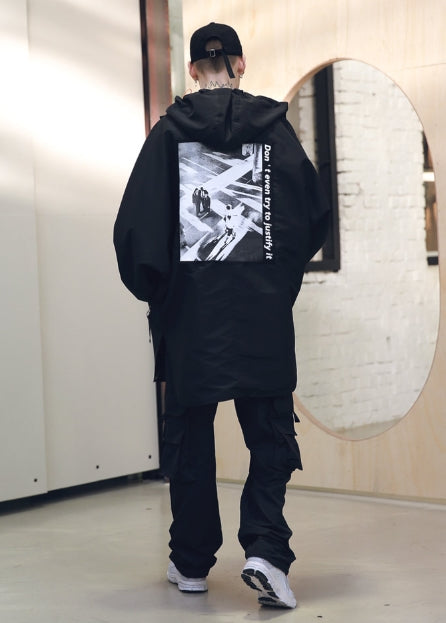 メスノウン(MASSNOUN) SB STREET OVERSIZED RAINCOAT MSNCT001-BK