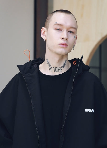 メスノウン(MASSNOUN) SB STREET OVERSIZED RAINCOAT MSNCT001-BK