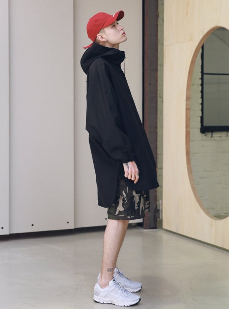 メスノウン(MASSNOUN) SB STREET OVERSIZED RAINCOAT MSNCT001-BK