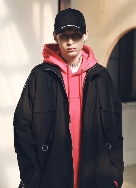 メスノウン(MASSNOUN) SL LOGO M-51 FISHTAIL LONG COAT MSNCT002-BK