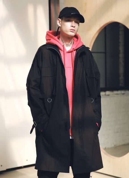 メスノウン(MASSNOUN) SL LOGO M-51 FISHTAIL LONG COAT MSNCT002-BK