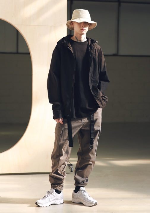 メスノウン(MASSNOUN) SL LOGO POCKET STRING JACKET MSNJK001-BK