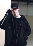 メスノウン(MASSNOUN) REFLECTIVE LINE TECH HOOD ZIP-UP MSNZP001-BK