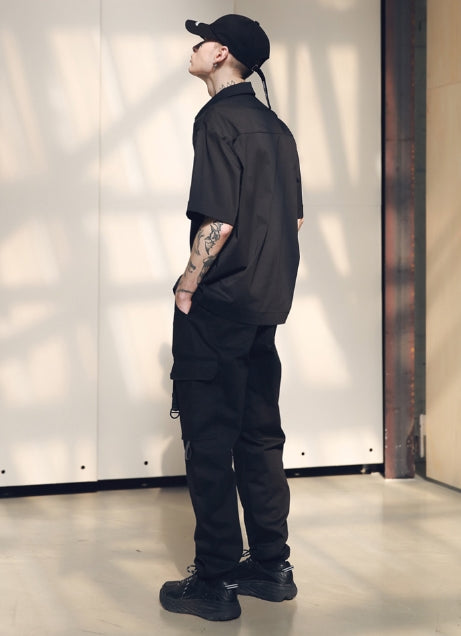 メスノウン(MASSNOUN) SL LOGO SECTION STRING PANTS MSNCP002-BK