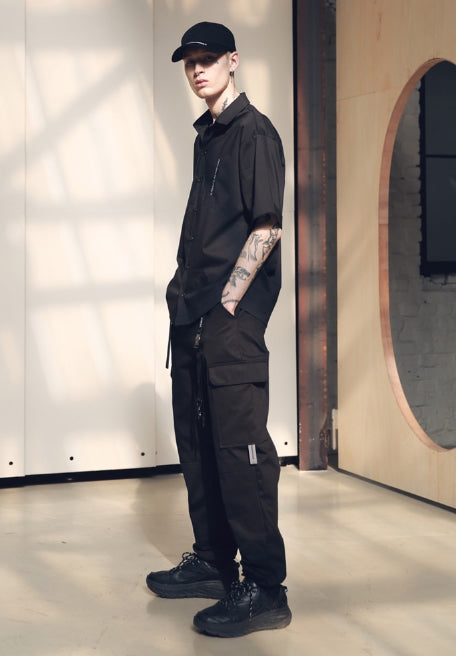 メスノウン(MASSNOUN) SL LOGO SECTION STRING PANTS MSNCP002-BK