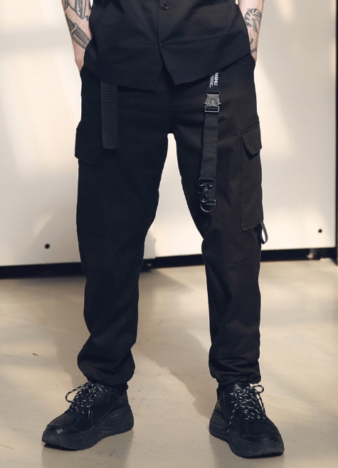 メスノウン(MASSNOUN) SL LOGO SECTION STRING PANTS MSNCP002-BK