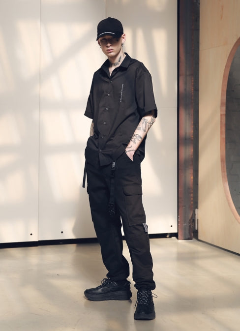 メスノウン(MASSNOUN) SL LOGO SECTION STRING PANTS MSNCP002-BK