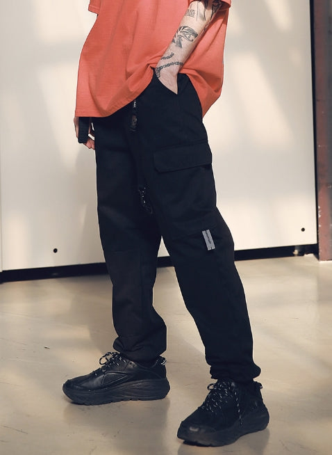 メスノウン(MASSNOUN) SL LOGO SECTION STRING PANTS MSNCP002-BK