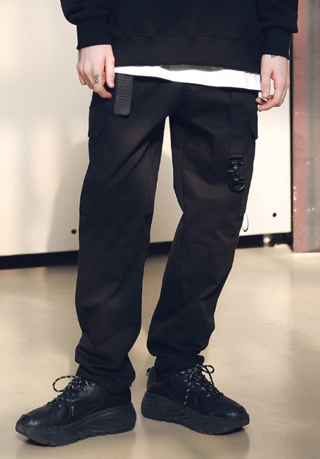 メスノウン(MASSNOUN) SL LOGO SECTION STRING PANTS MSNCP002-BK