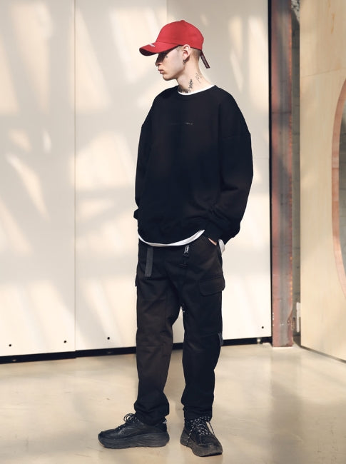 メスノウン(MASSNOUN) SL LOGO SECTION STRING PANTS MSNCP002-BK