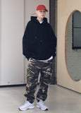 メスノウン(MASSNOUN) SL LOGO DWI OVERSIZED HOODIE MSNHD002-BK