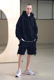 メスノウン(MASSNOUN) SL LOGO DWI OVERSIZED HOODIE MSNHD002-BK