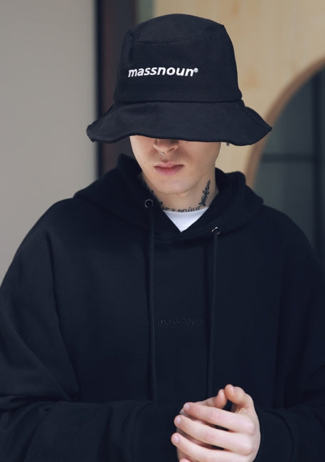 メスノウン(MASSNOUN) SL LOGO DWI OVERSIZED HOODIE MSNHD002-BK