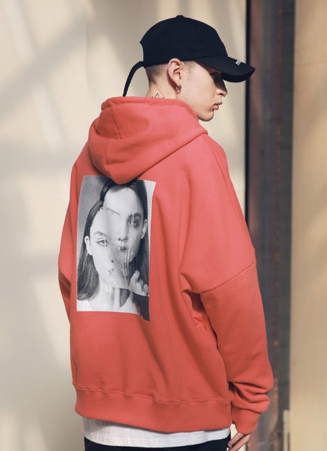 メスノウン(MASSNOUN) SL LOGO DWI OVERSIZED HOODIE MSNHD002-CR