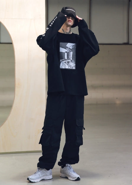 メスノウン(MASSNOUN) SB HATCHET OVERSIZED LONG SLEEVE MSNLS001-BK