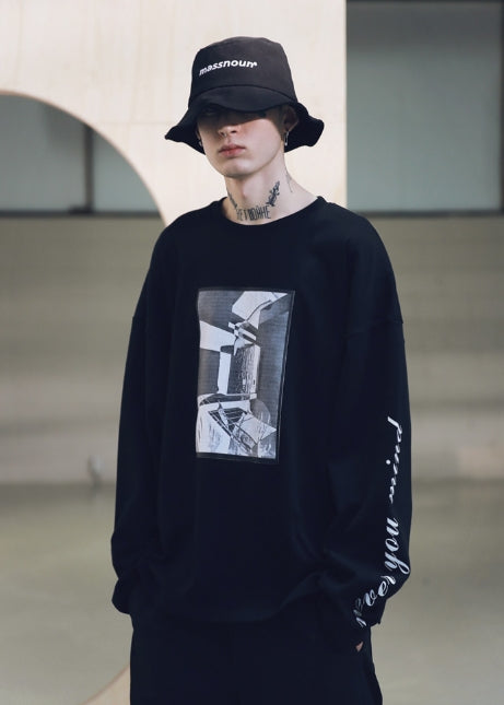 メスノウン(MASSNOUN) SB HATCHET OVERSIZED LONG SLEEVE MSNLS001-BK