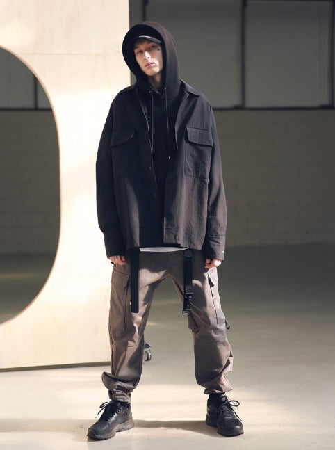 メスノウン(MASSNOUN) SB TWO POCKET LONG SHIRTS MSNST001-BK