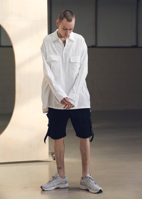 メスノウン(MASSNOUN) SB TWO POCKET LONG SHIRTS MSNST001-WT