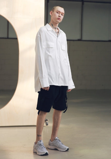 メスノウン(MASSNOUN) SB TWO POCKET LONG SHIRTS MSNST001-WT