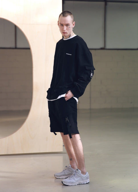メスノウン(MASSNOUN) STRAP CARGO SHORT PANTS MSNSP001 (BLACK)