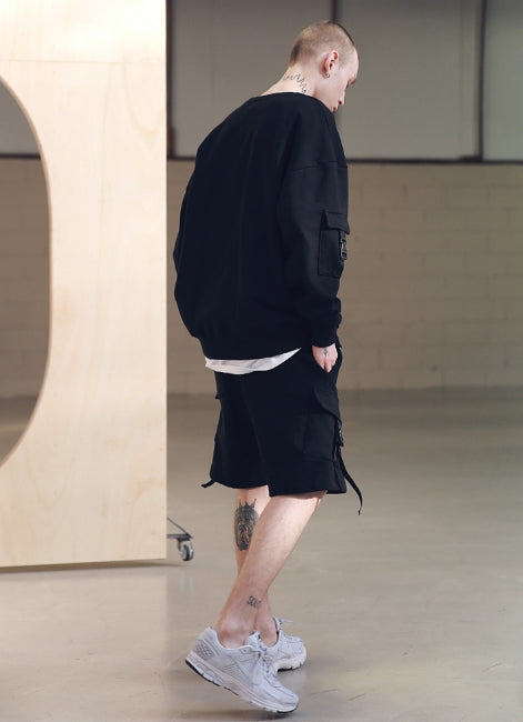 メスノウン(MASSNOUN) STRAP CARGO SHORT PANTS MSNSP001 (BLACK)