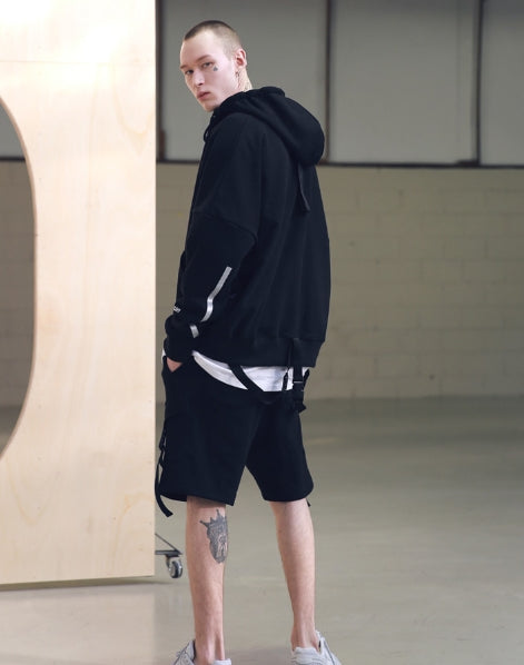 メスノウン(MASSNOUN) STRAP CARGO SHORT PANTS MSNSP001 (BLACK)