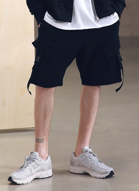 メスノウン(MASSNOUN) STRAP CARGO SHORT PANTS MSNSP001 (BLACK)