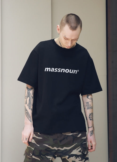 メスノウン(MASSNOUN) SL LOGO SCOTCH BURNING T-SHIRTS MSNTS001 (BLACK)