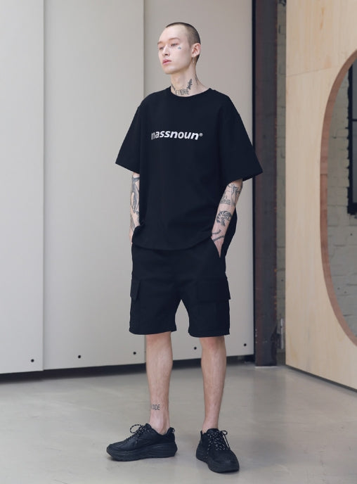 メスノウン(MASSNOUN) SL LOGO SCOTCH BURNING T-SHIRTS MSNTS001 (BLACK)