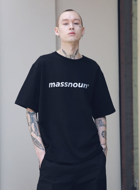 メスノウン(MASSNOUN) SL LOGO SCOTCH BURNING T-SHIRTS MSNTS001 (BLACK)