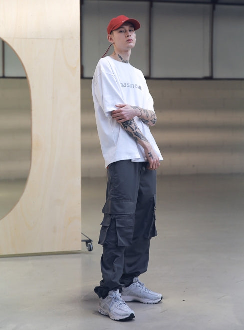 メスノウン(MASSNOUN) SL LOGO SCOTCH BURNING T-SHIRTS MSNTS001 (WHITE)
