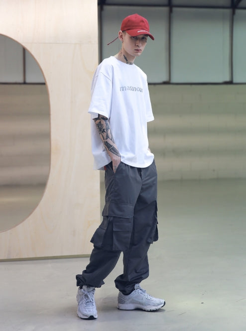 メスノウン(MASSNOUN) SL LOGO SCOTCH BURNING T-SHIRTS MSNTS001 (WHITE)