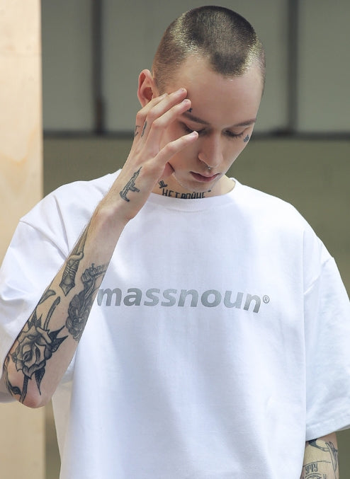 メスノウン(MASSNOUN) SL LOGO SCOTCH BURNING T-SHIRTS MSNTS001 (WHITE)