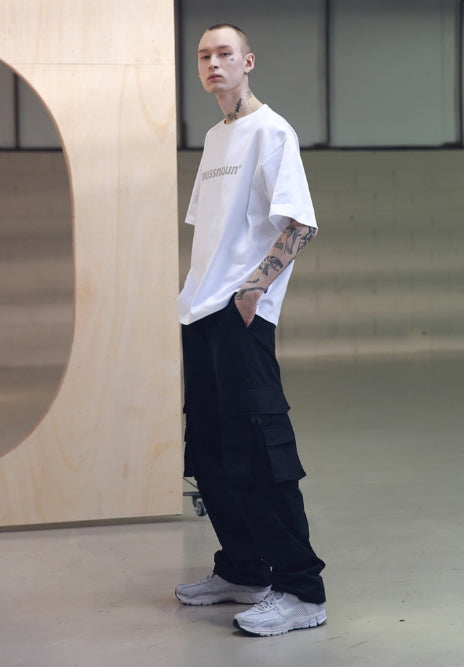 メスノウン(MASSNOUN) SL LOGO SCOTCH BURNING T-SHIRTS MSNTS001 (WHITE)