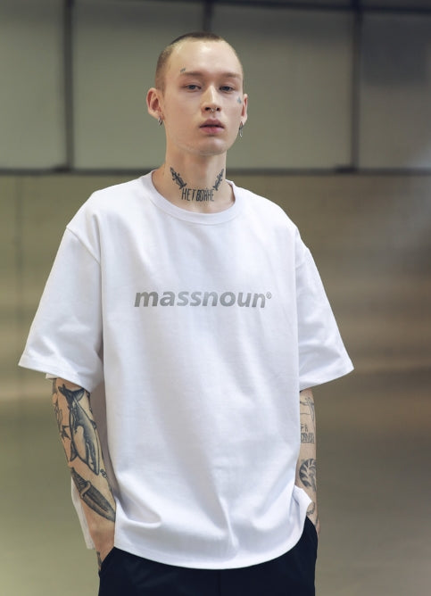 メスノウン(MASSNOUN) SL LOGO SCOTCH BURNING T-SHIRTS MSNTS001 (WHITE)