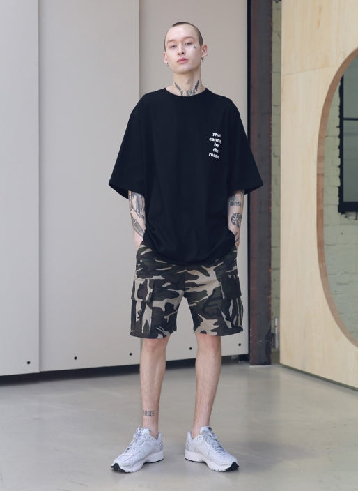 メスノウン(MASSNOUN) SCRATCH OVERSIZED T-SHIRTS MSNTS002 (BLACK)