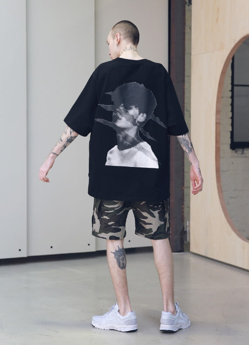 メスノウン(MASSNOUN) SCRATCH OVERSIZED T-SHIRTS MSNTS002 (BLACK)