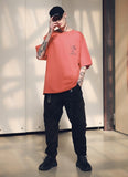 メスノウン(MASSNOUN) SCRATCH OVERSIZED T-SHIRTS MSNTS002 (CORAL)