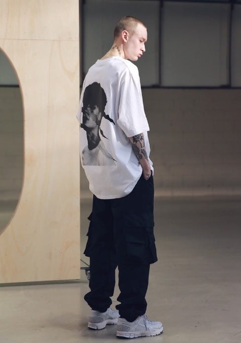 メスノウン(MASSNOUN) SCRATCH OVERSIZED T-SHIRTS MSNTS002 (WHITE)