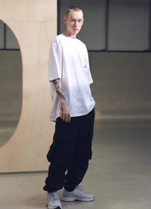 メスノウン(MASSNOUN) SCRATCH OVERSIZED T-SHIRTS MSNTS002 (WHITE)