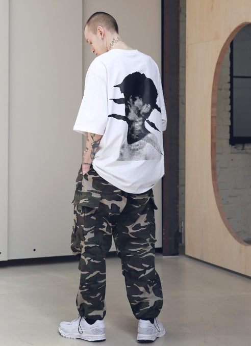 メスノウン(MASSNOUN) SCRATCH OVERSIZED T-SHIRTS MSNTS002 (WHITE)