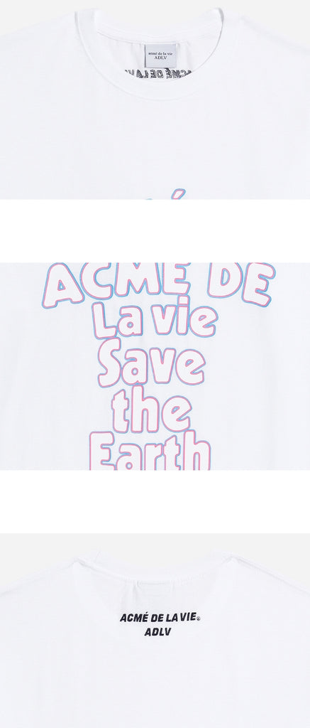 アクメドラビ(acme' de la vie) ADLV SAVE THE EARTH SHORT SLEEVE T-SHIRT WHITE