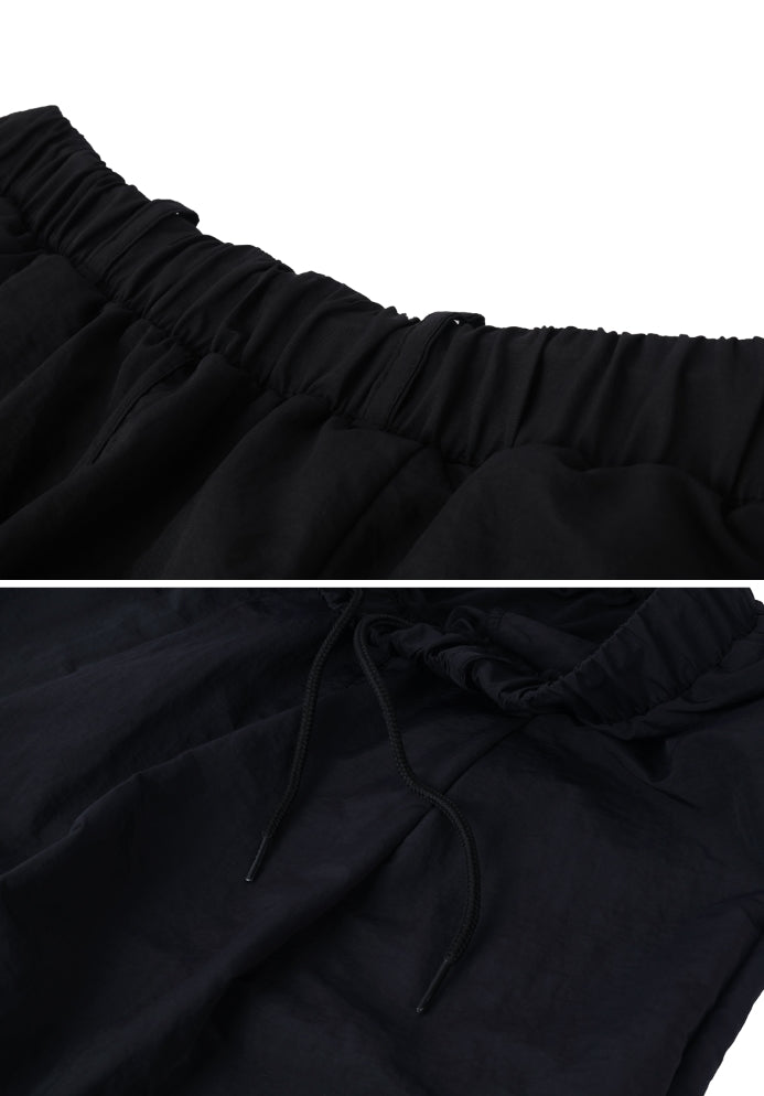 ドルム (DoLM) Nylon Pintuck Wide Pants